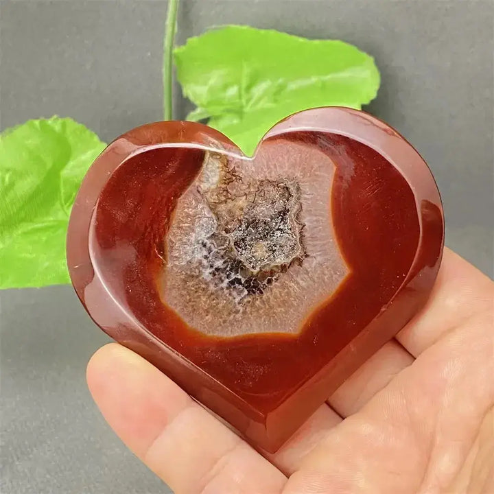 Natural Red Agate Heart Geode Stone: Unique Druzy Crystal Decor-Hearts-Ali-31 125g-Red Agate-Crystal Destiny