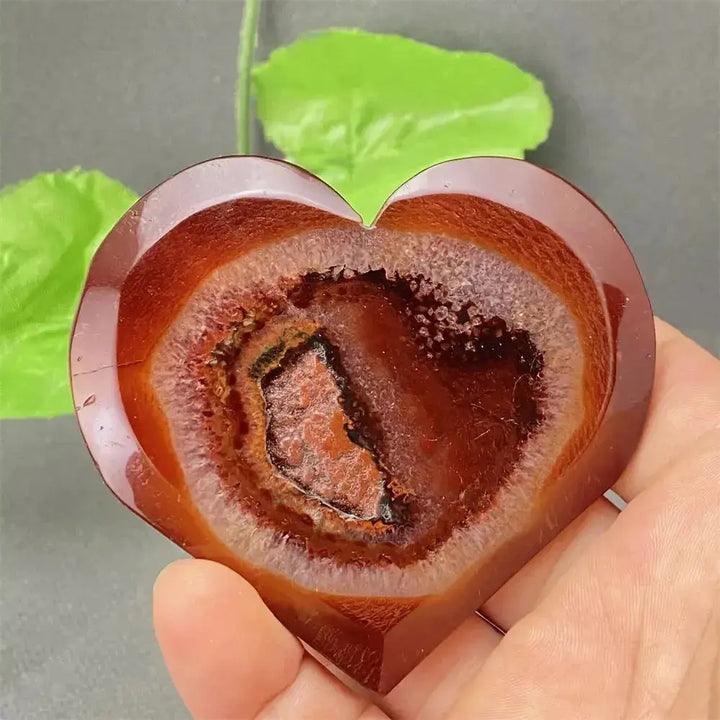 Natural Red Agate Heart Geode Stone: Unique Druzy Crystal Decor-Hearts-Ali-34 135g-Red Agate-Crystal Destiny