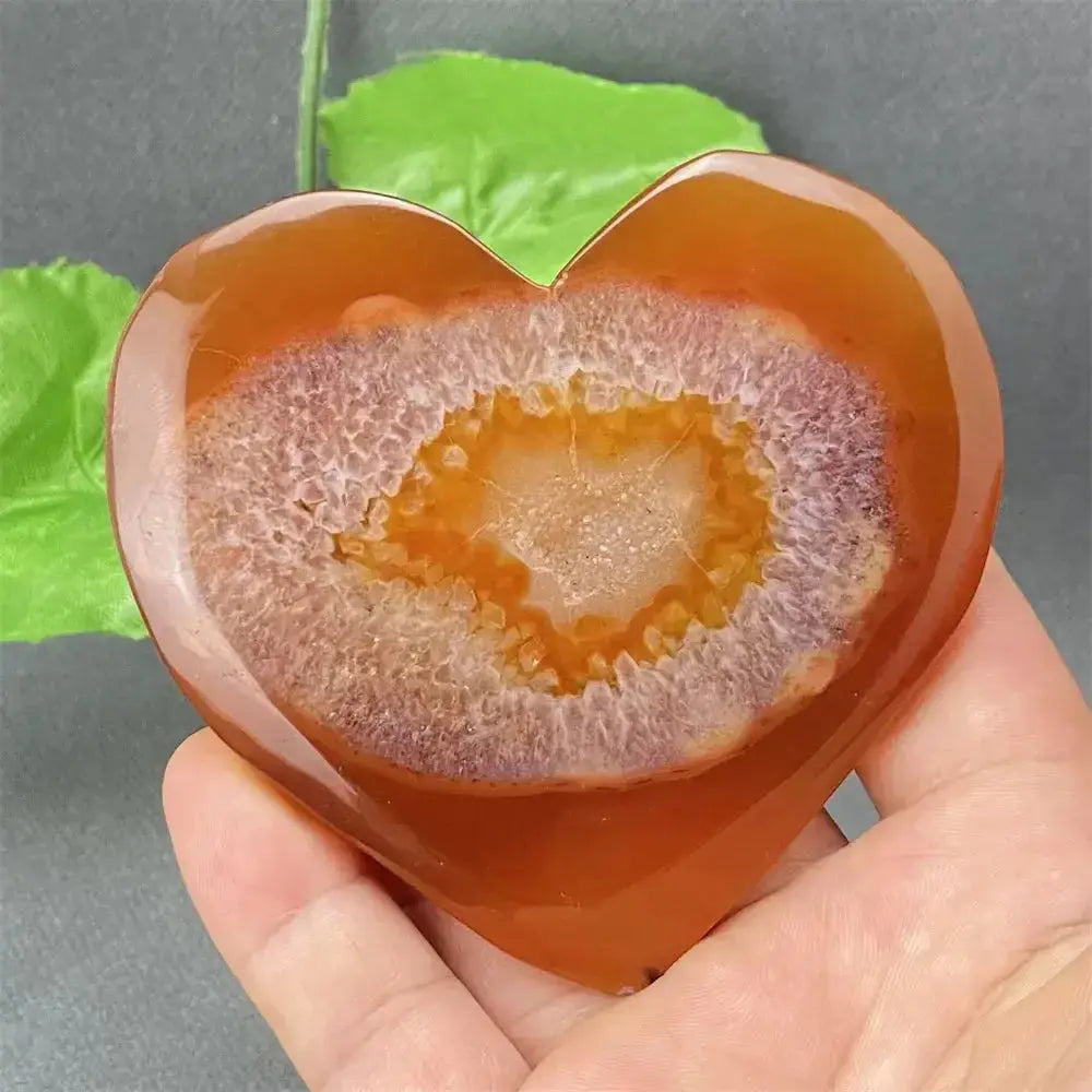 Natural Red Agate Heart Geode Stone: Unique Druzy Crystal Decor-Hearts-Ali-6 148g-Red Agate-Crystal Destiny