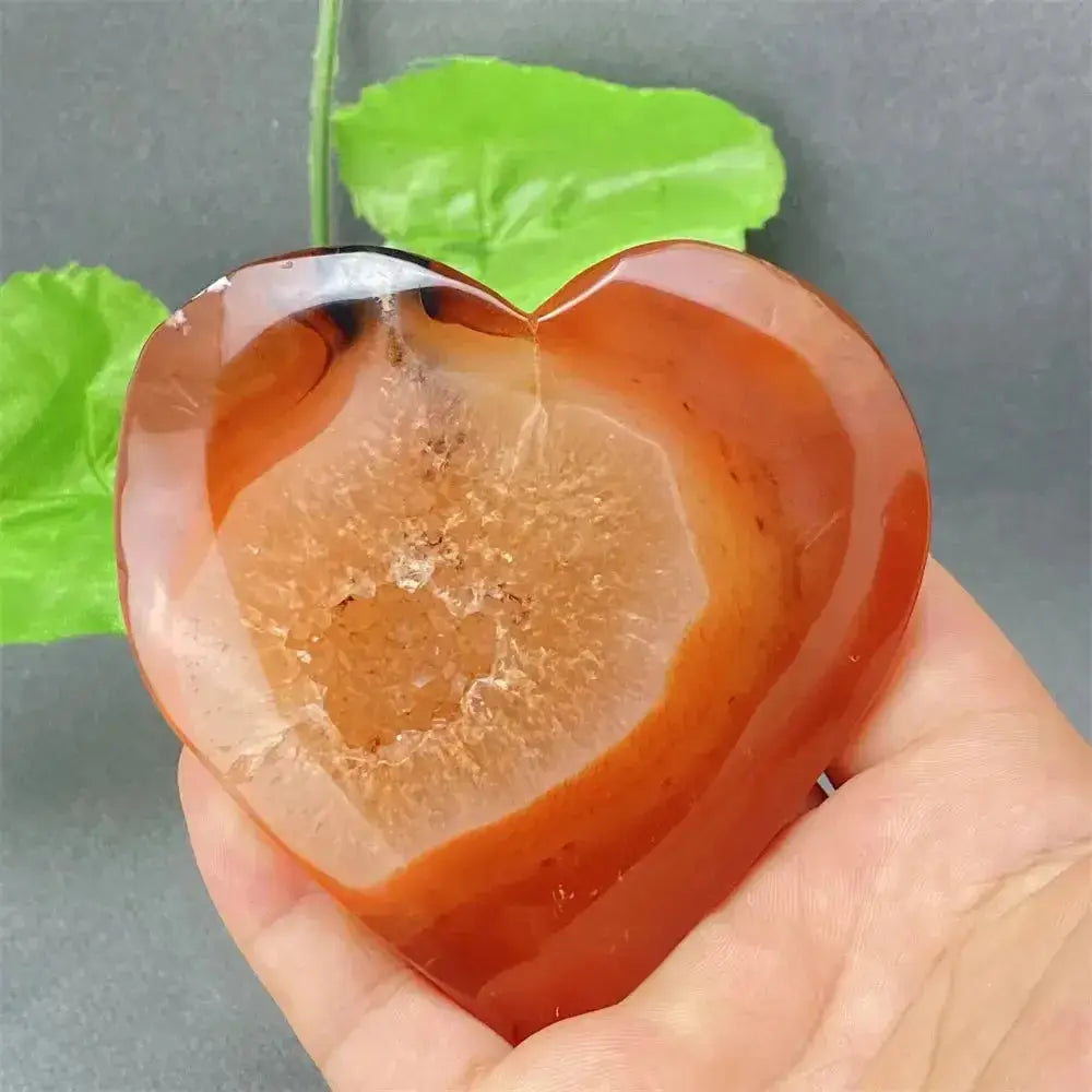 Natural Red Agate Heart Geode Stone: Unique Druzy Crystal Decor-Hearts-Ali-9 151g-Red Agate-Crystal Destiny