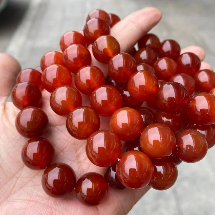 Natural Red Carnelian Beaded Bracelet