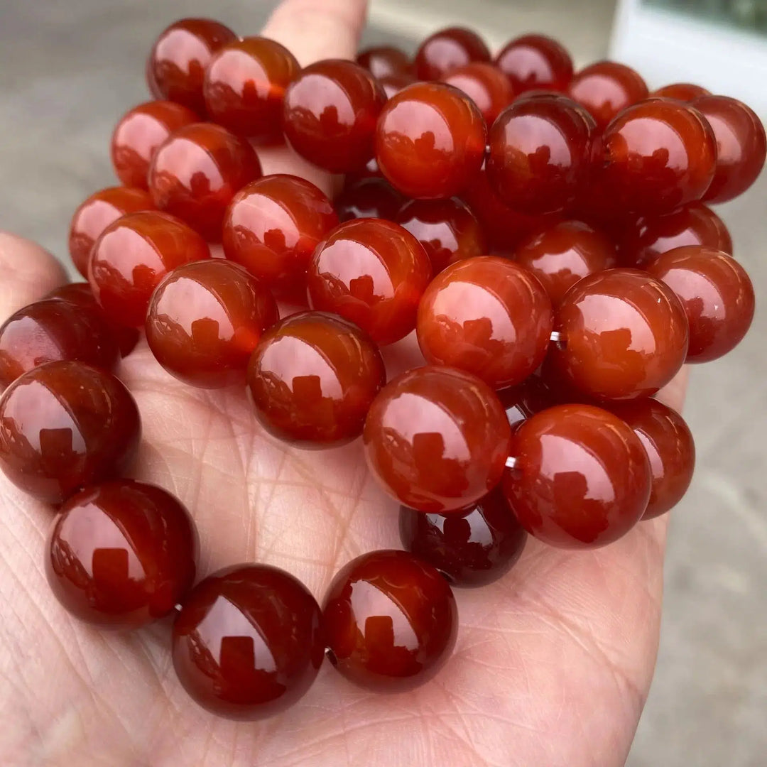 Natural Red Carnelian Beaded Bracelet