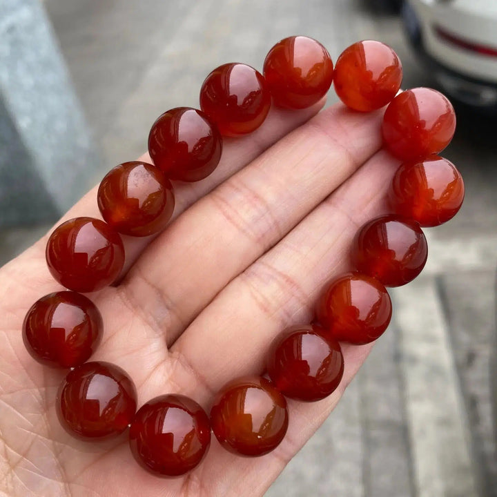 Natural Red Carnelian Beaded Bracelet