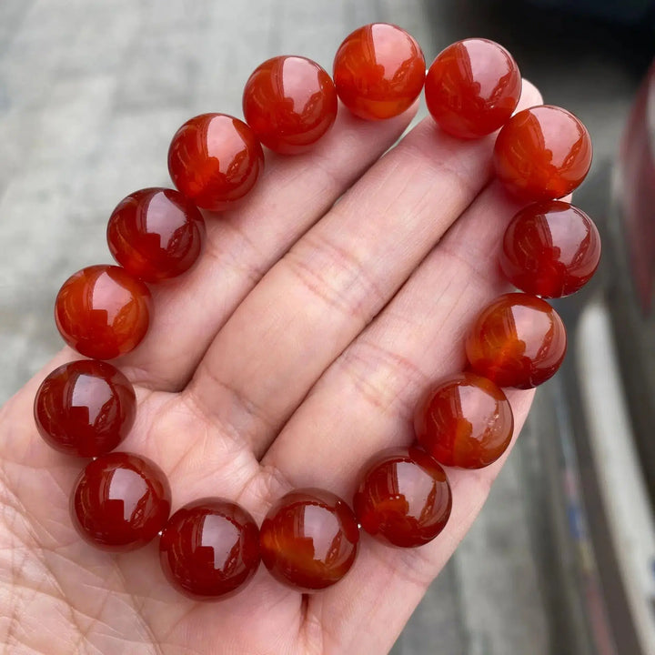 Natural Red Carnelian Beaded Bracelet