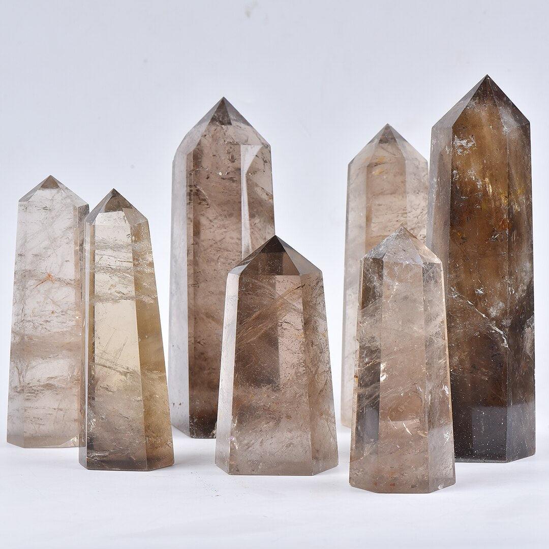 Natural Smoky Quartz Hexagonal Tower