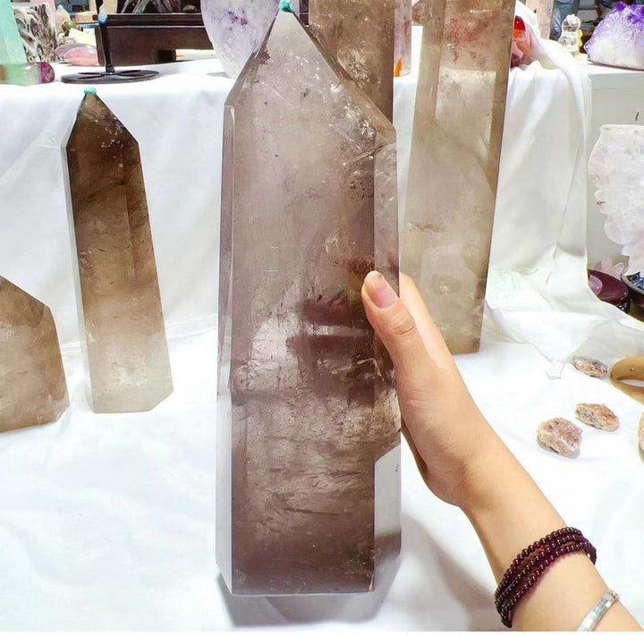 Natural Smoky Quartz Hexagonal Tower