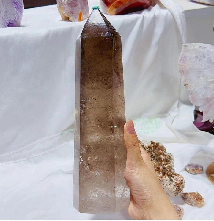 Natural Smoky Quartz Hexagonal Tower