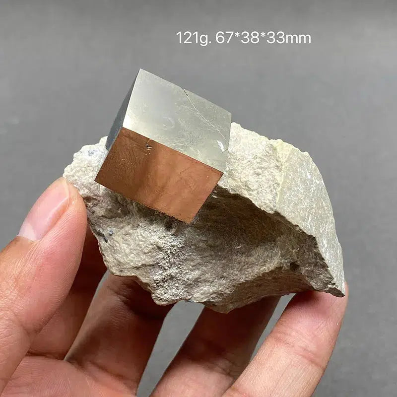 Natural Spanish Pyrite Cube on Matrix