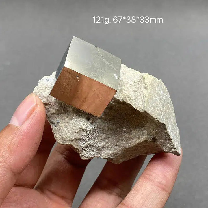 Natural Spanish Pyrite Cube on Matrix