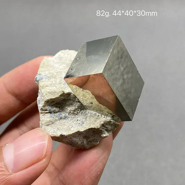 Natural Spanish Pyrite Cube on Matrix