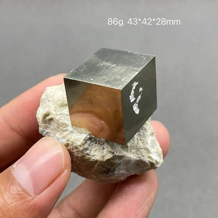 Natural Spanish Pyrite Cube on Matrix