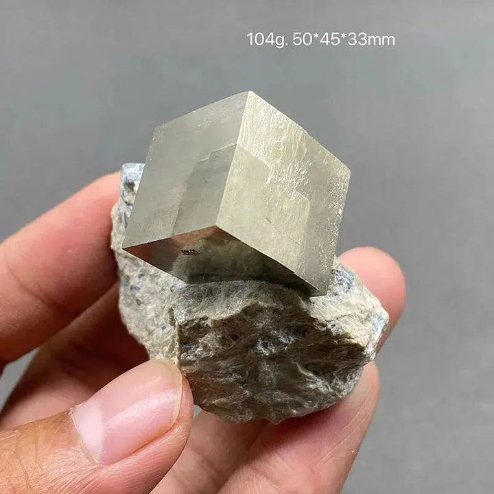 Natural Spanish Pyrite Cube on Matrix