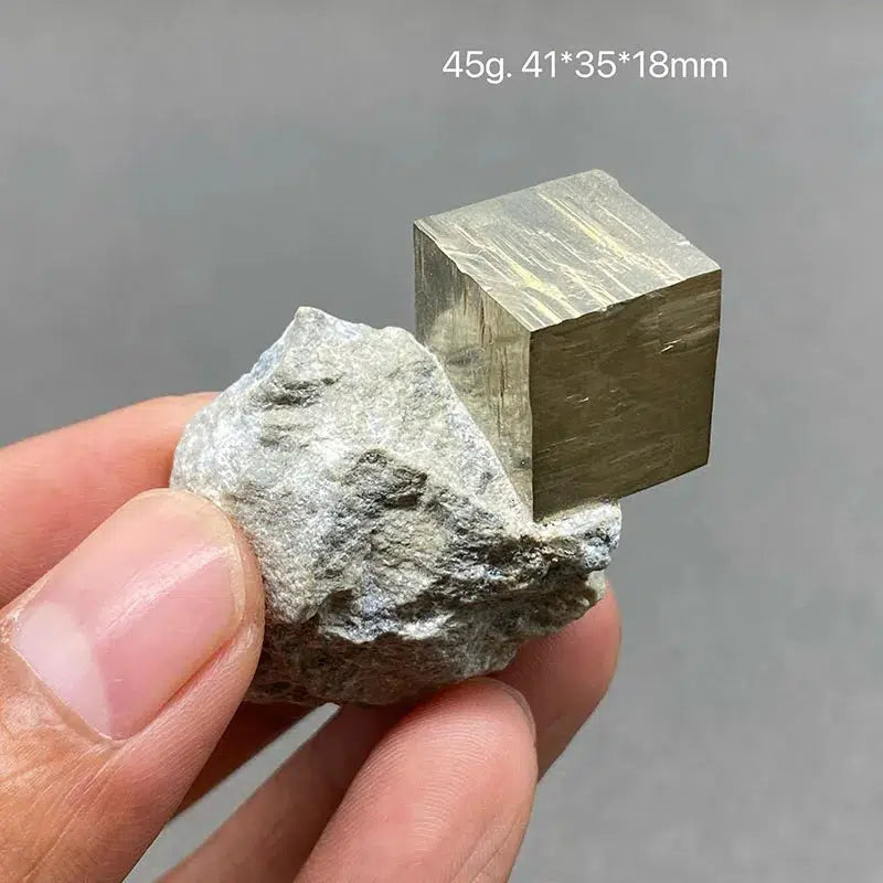 Natural Spanish Pyrite Cube on Matrix