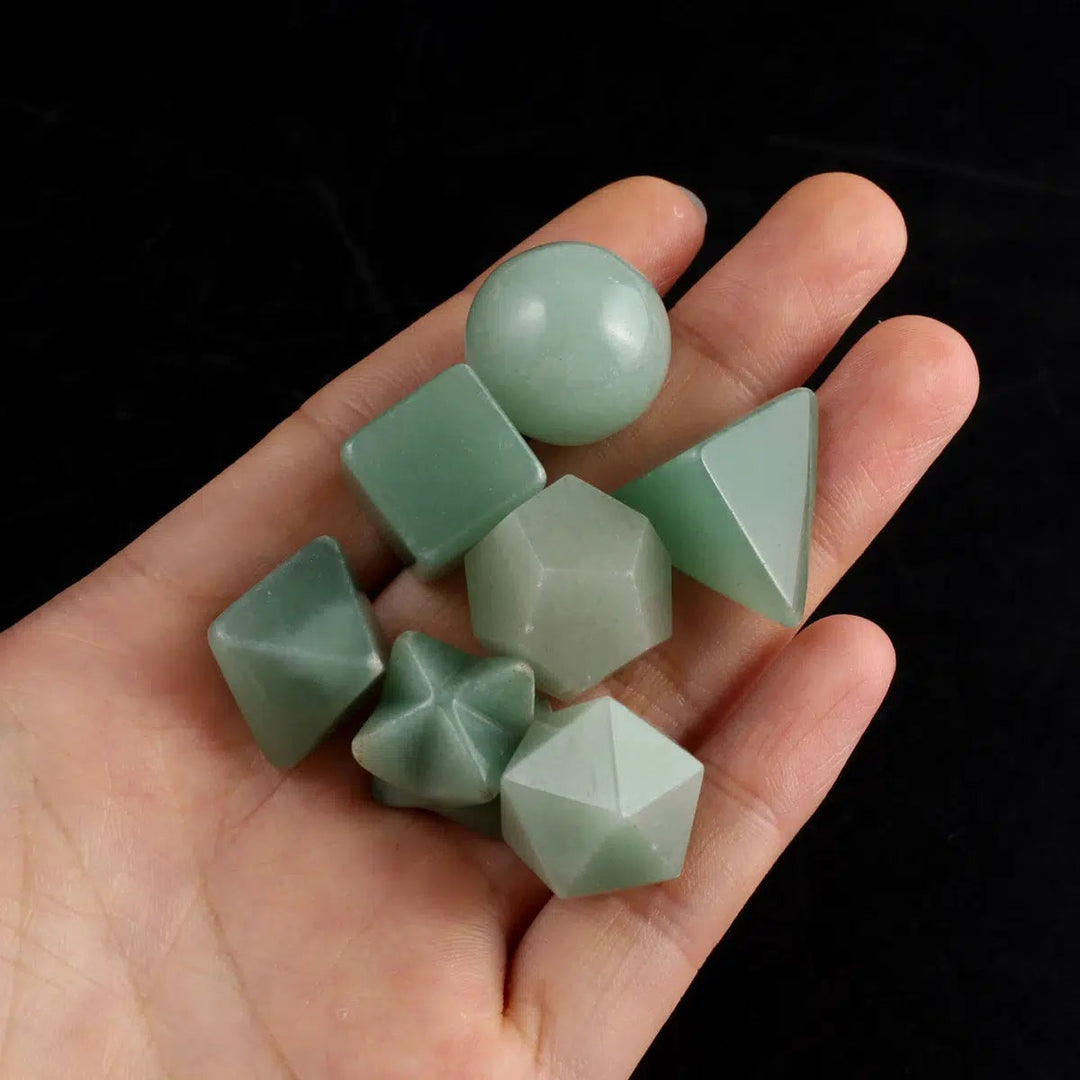 Natural Stone Geometric Platonic Solids Merkaba Star Set