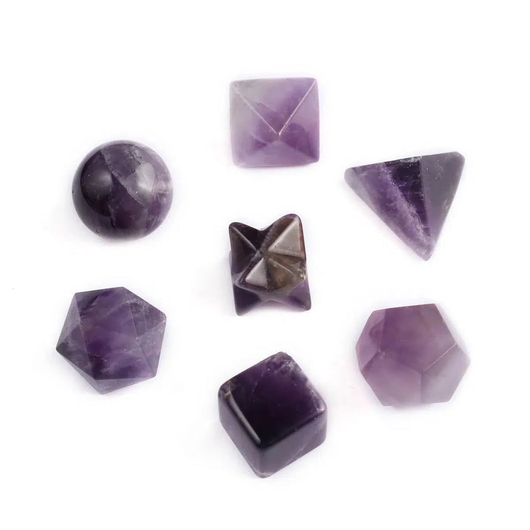 Natural Stone Geometric Platonic Solids Merkaba Star Set