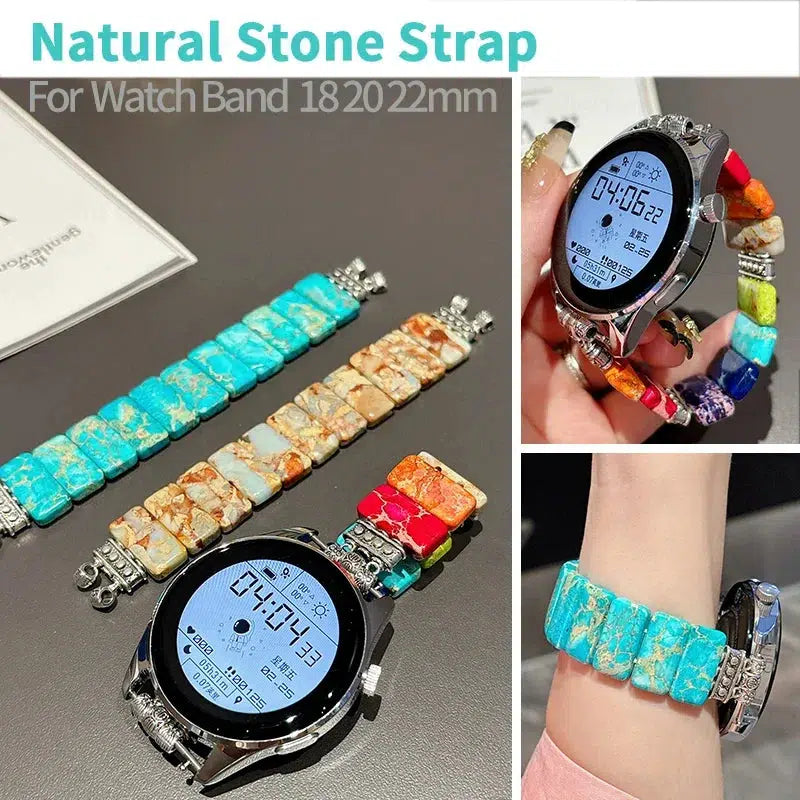 Natural Stone Watch Strap for 18, 20, 22mm Universal Pin Lug