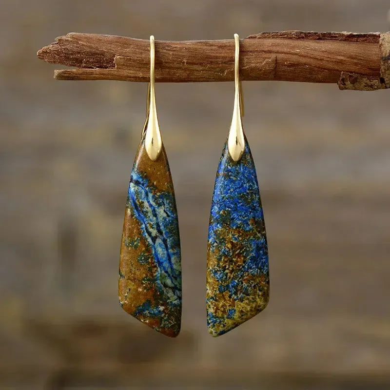 Natural Stone Waterdrop Earrings-Earrings-Ali-Blade Gold-Crystal Destiny