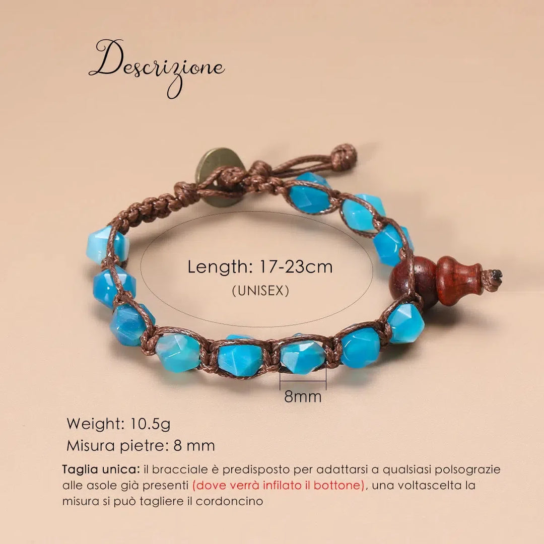 Natural Stones Handwoven Adjustable Bracelet In 32 Materials