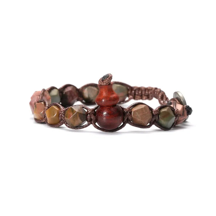 Natural Stones Handwoven Adjustable Bracelet In 32 Materials