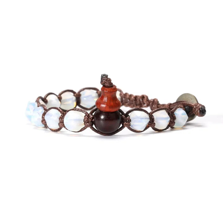 Natural Stones Handwoven Adjustable Bracelet In 32 Materials