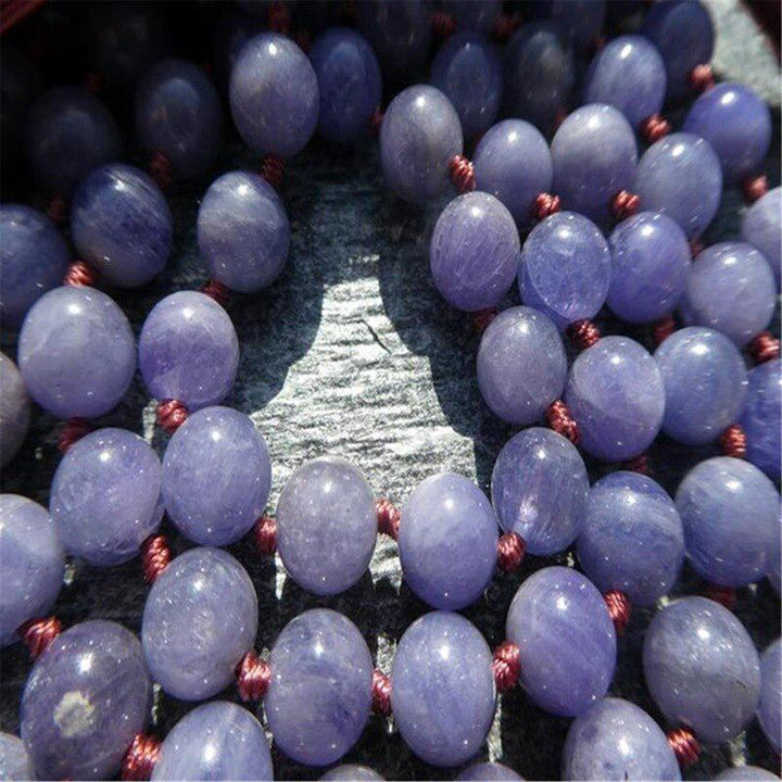 Natural Tanzanite 108 Beads Tassel Mala Necklace