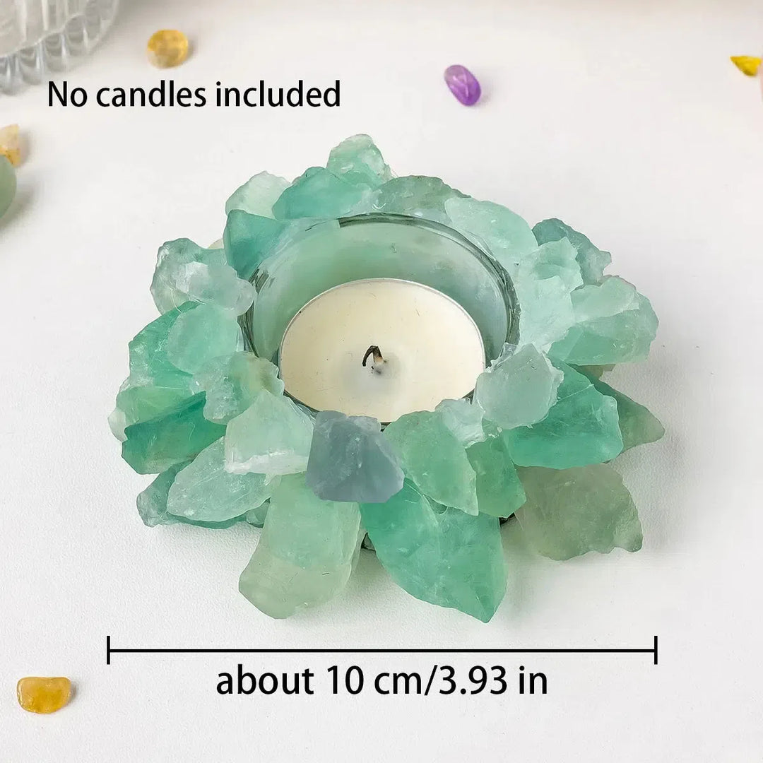 Natural Tumbled Crystals Candle Holder