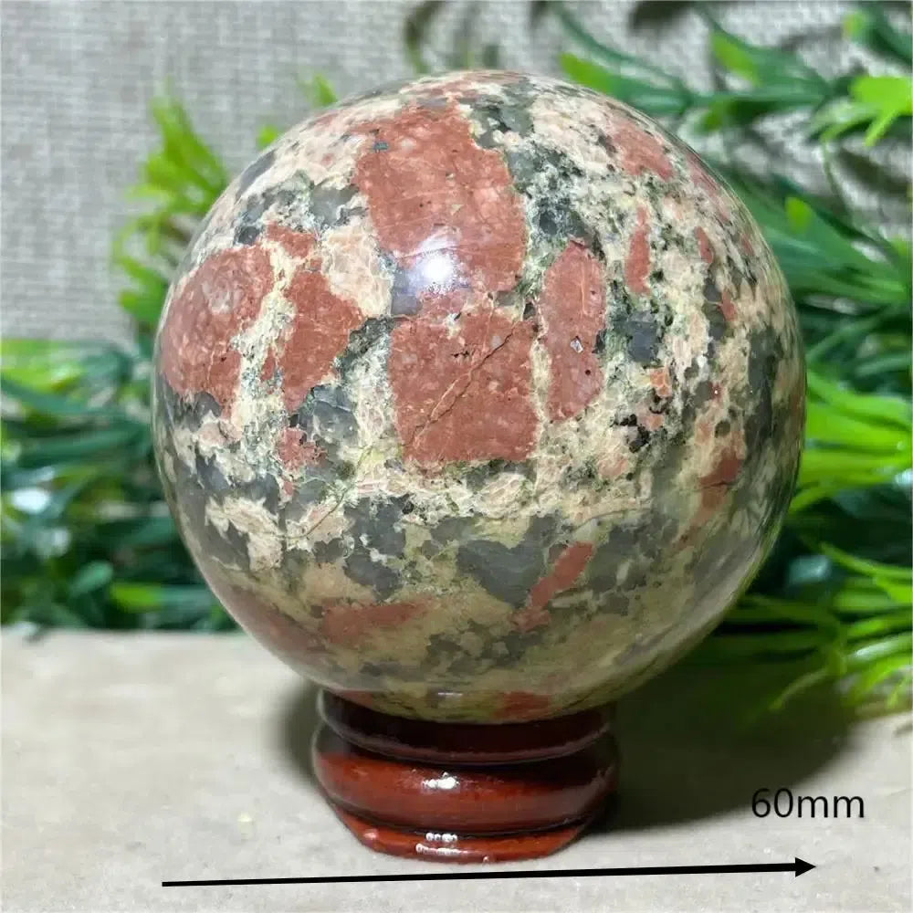 Natural Unakite Jasper Sphere