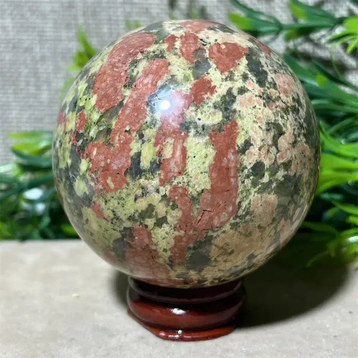 Natural Unakite Jasper Sphere