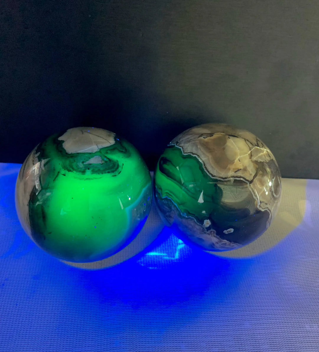 Natural Volcano Agate Crystal Sphere UV Reactive