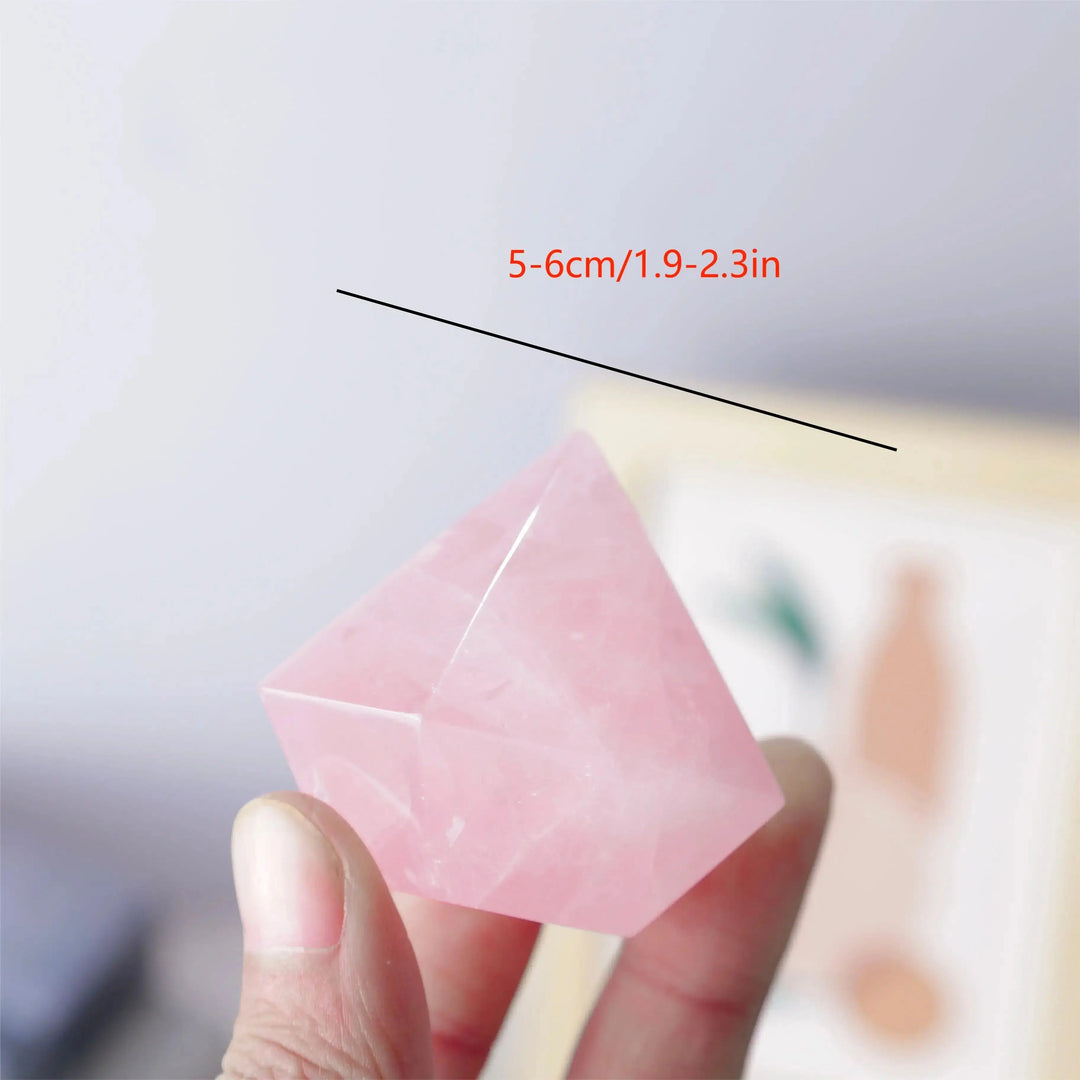 Nature Rose Quartz Diamond Shaped Crystal