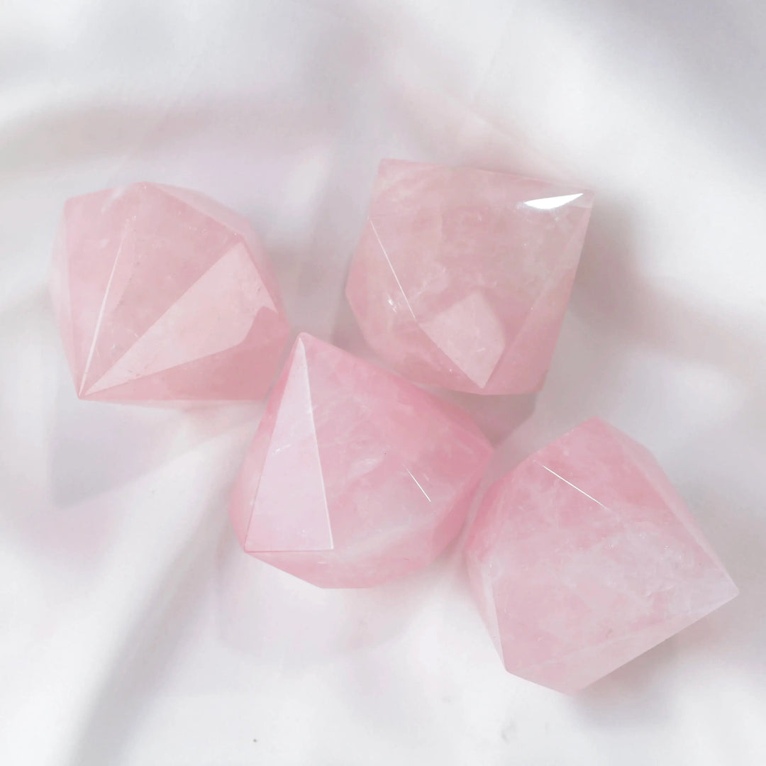 Nature Rose Quartz Diamond Shaped Crystal