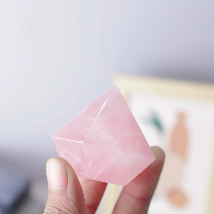 Nature Rose Quartz Diamond Shaped Crystal