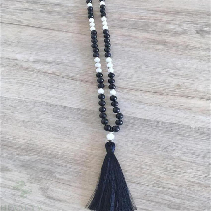 Obsidian Crystal Tassel Mala