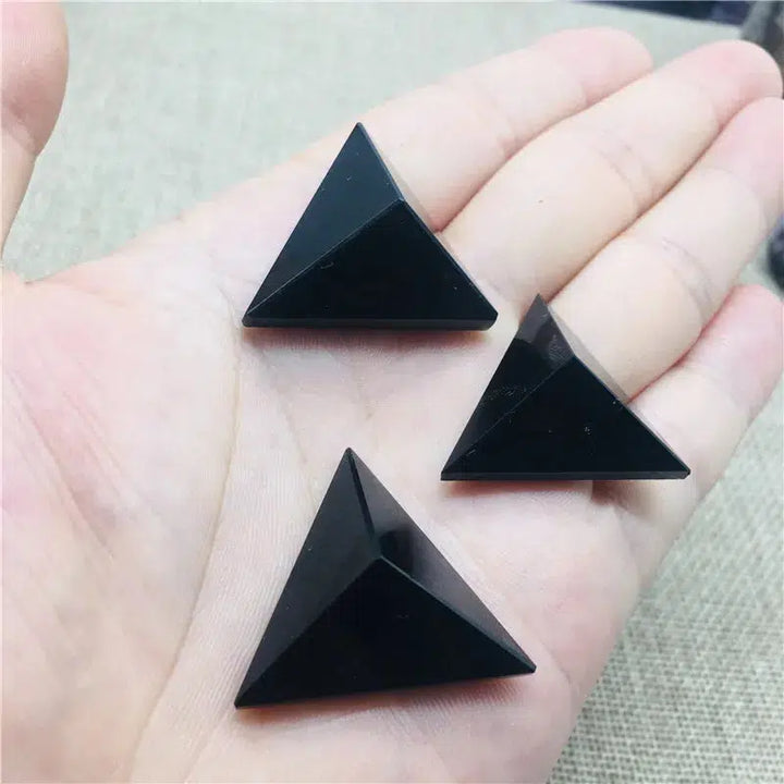 Obsidian Tetrahedron 4 Sided Pyramid