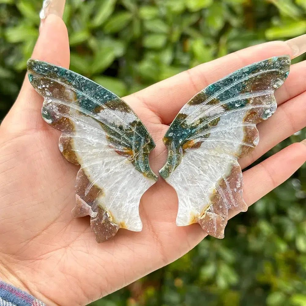 Ocean Jasper Butterfly Wings Carving