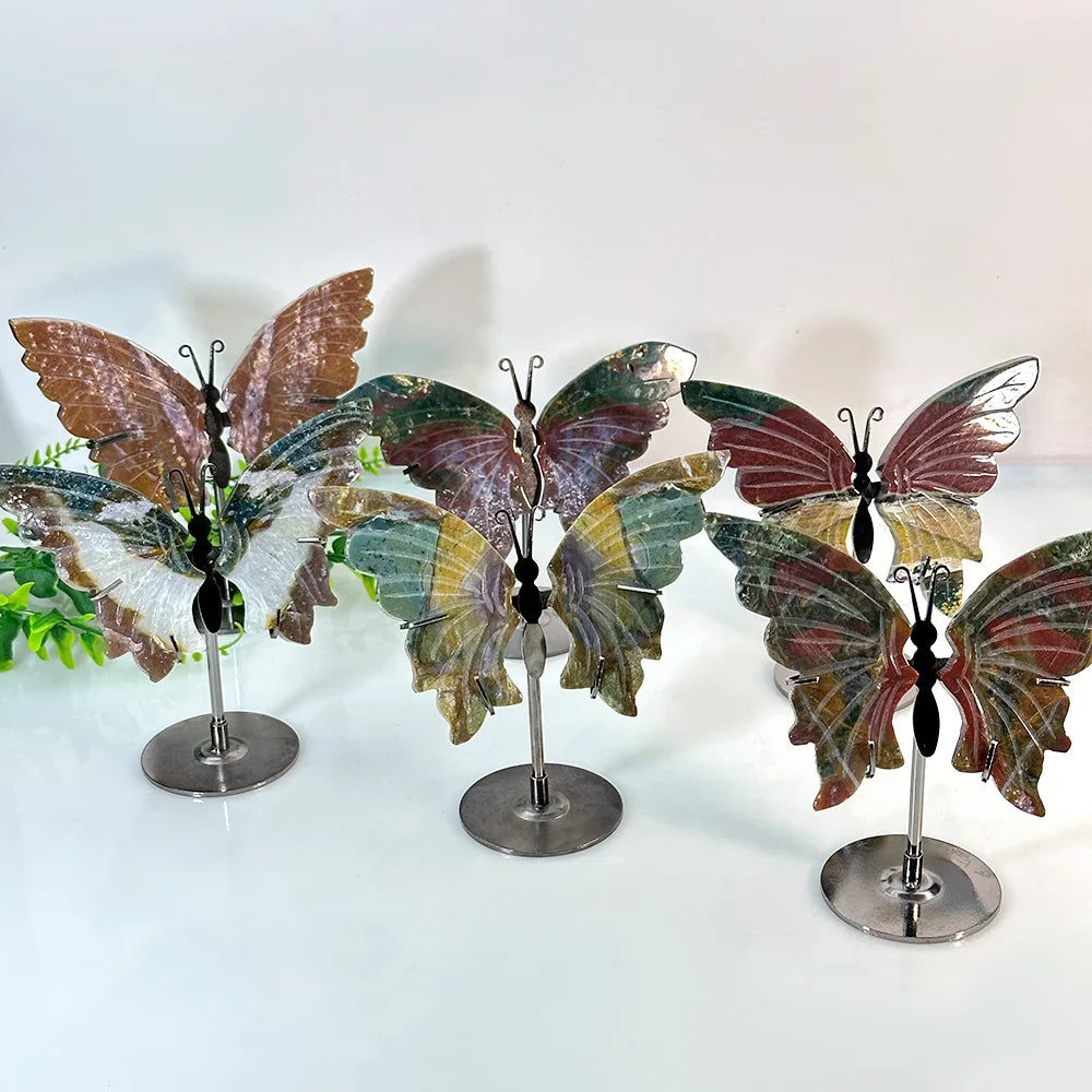 Ocean Jasper Butterfly Wings Carving