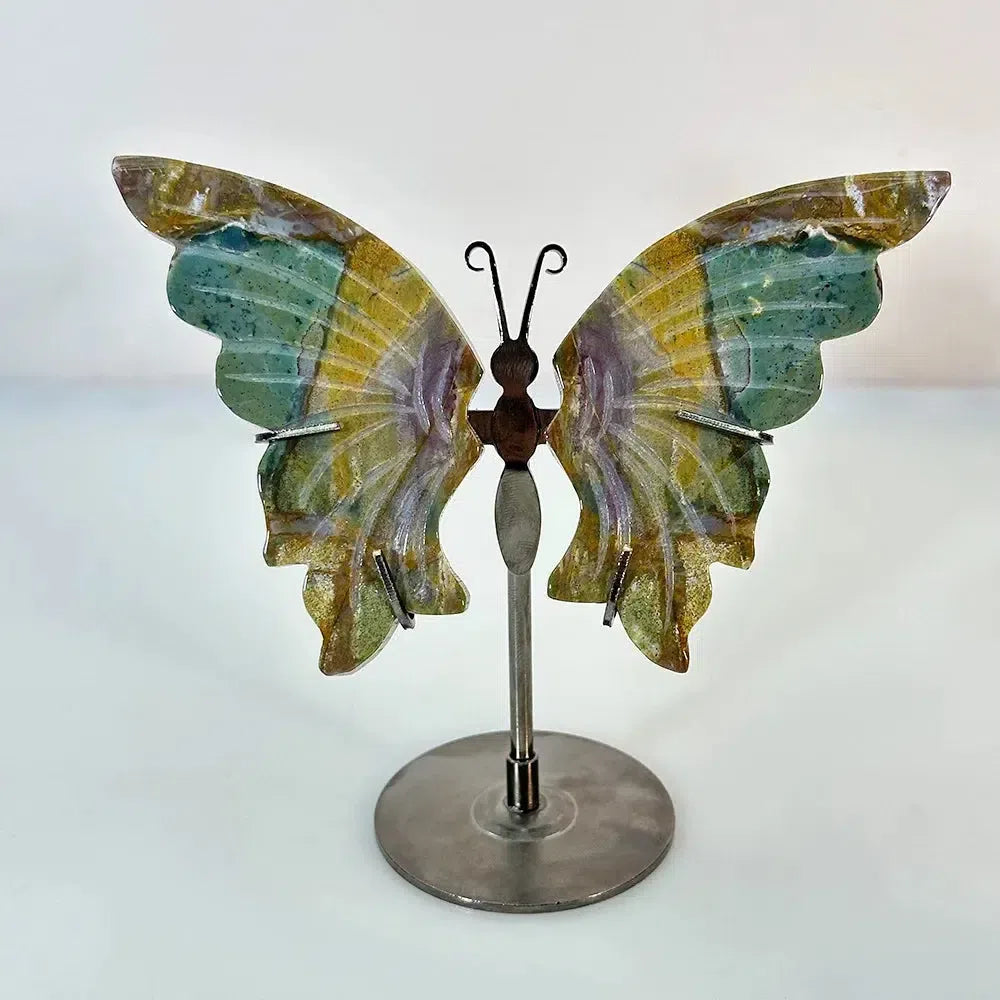 Ocean Jasper Butterfly Wings Carving