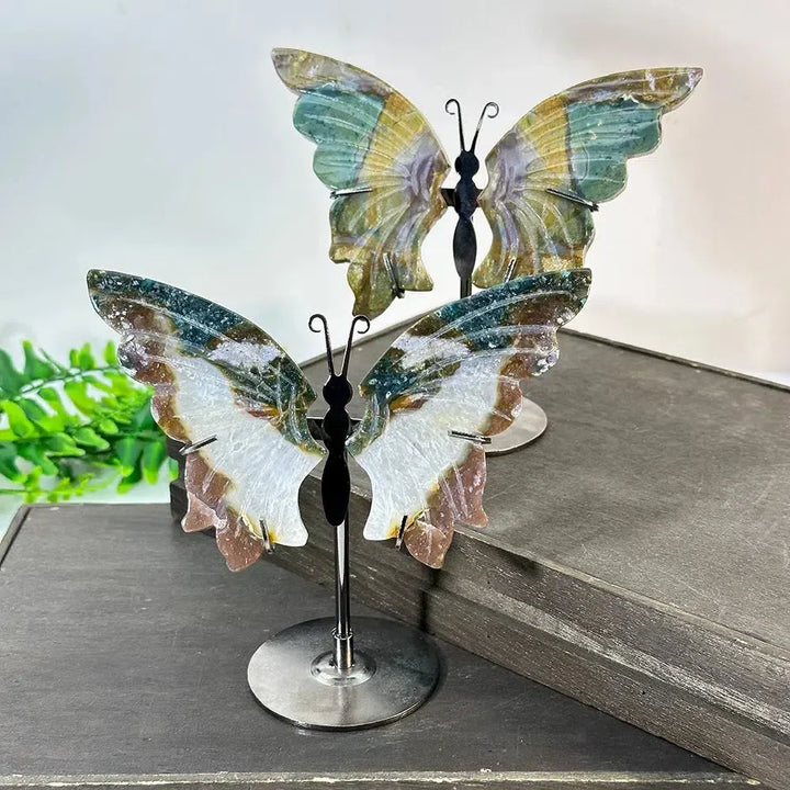 Ocean Jasper Butterfly Wings Carving