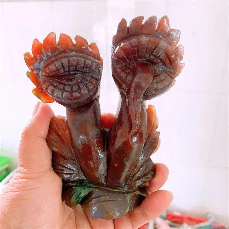 Ocean Jasper Cannibal Flower Carving