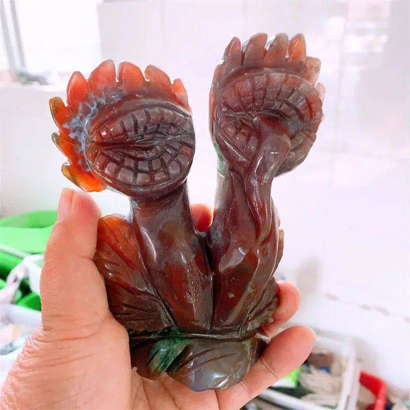 Ocean Jasper Cannibal Flower Carving