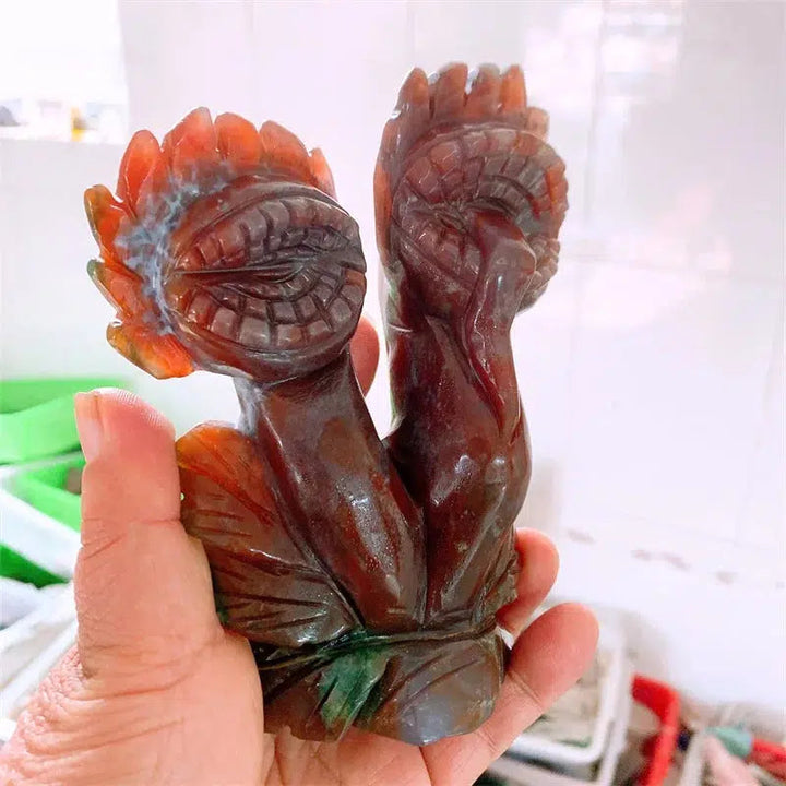 Ocean Jasper Cannibal Flower Carving