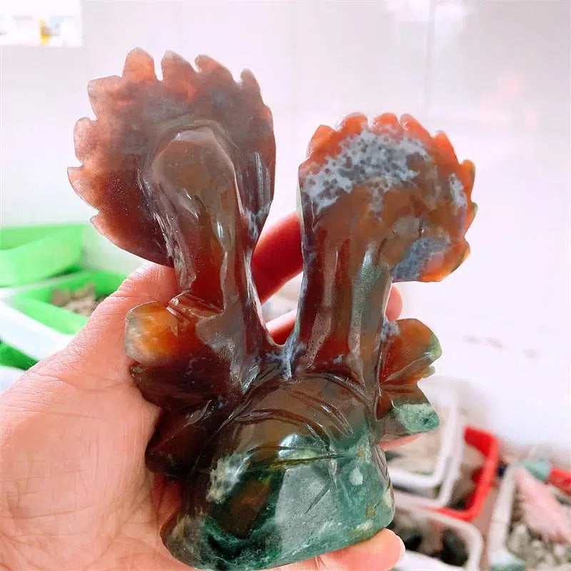 Ocean Jasper Cannibal Flower Carving