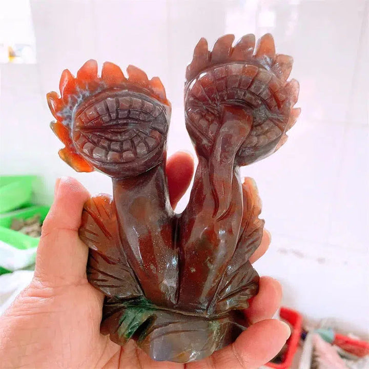 Ocean Jasper Cannibal Flower Carving