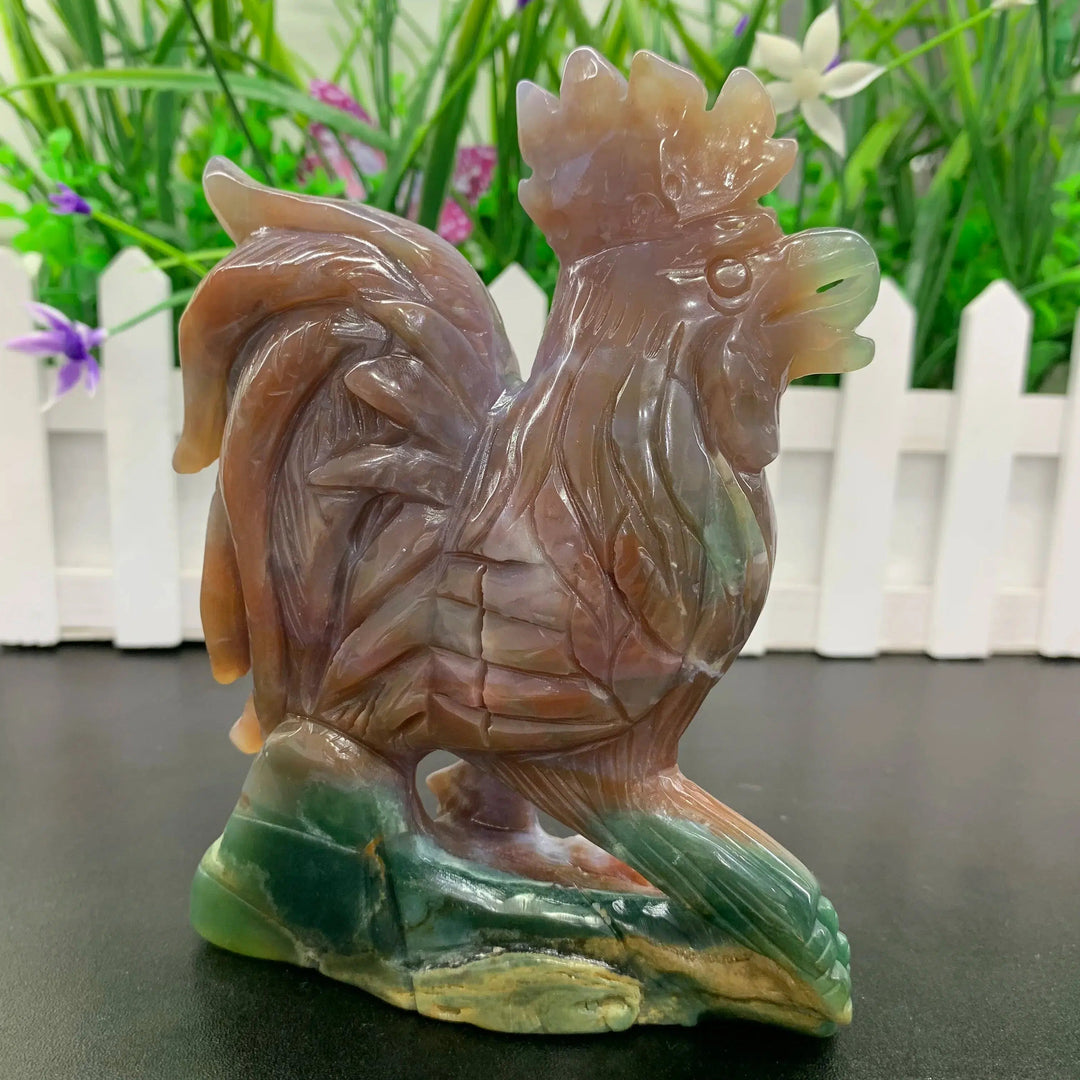 Ocean Jasper Carved Rooster