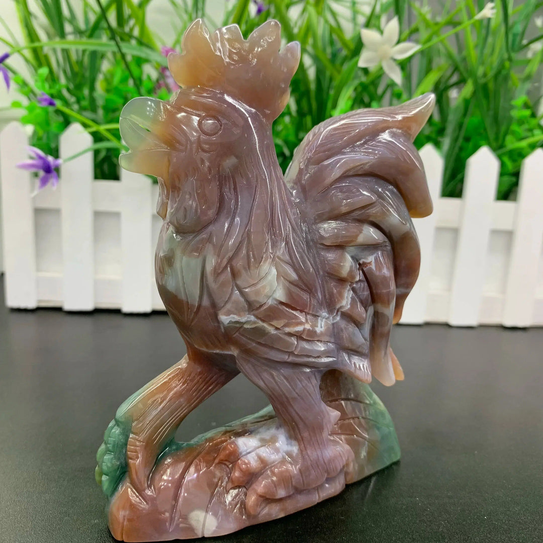 Ocean Jasper Carved Rooster