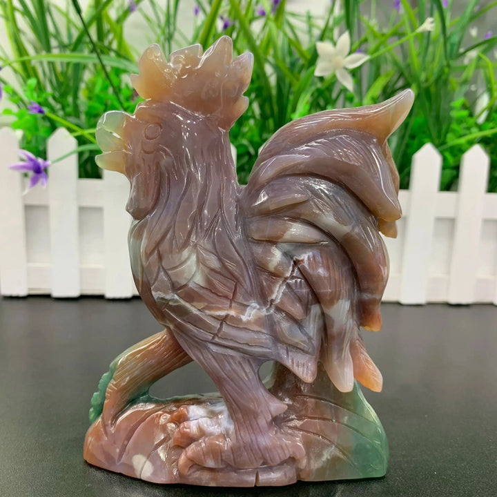 Ocean Jasper Carved Rooster