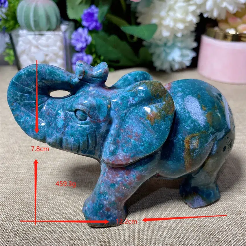 Ocean Jasper Carving Big Elephant