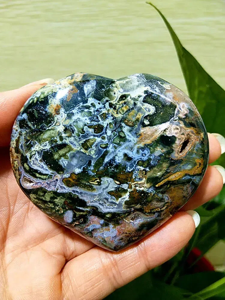 Ocean Jasper Crystal Heart