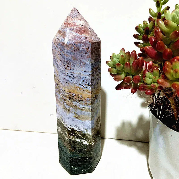 Ocean Jasper Druzy Tower