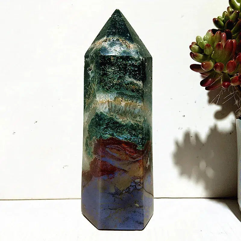 Ocean Jasper Druzy Tower